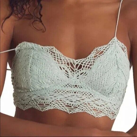 Free People Mariana Bralette‎ Clear Sky Seafoam Green Size XS NWT FP - Picture 1 of 5
